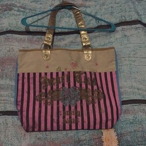 Fancy striped purse heart club purse